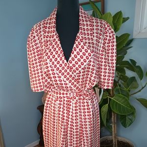 Vintage NWT Stanley Sherman Wrap Dress size 14 Red Polka Dots with Pockets